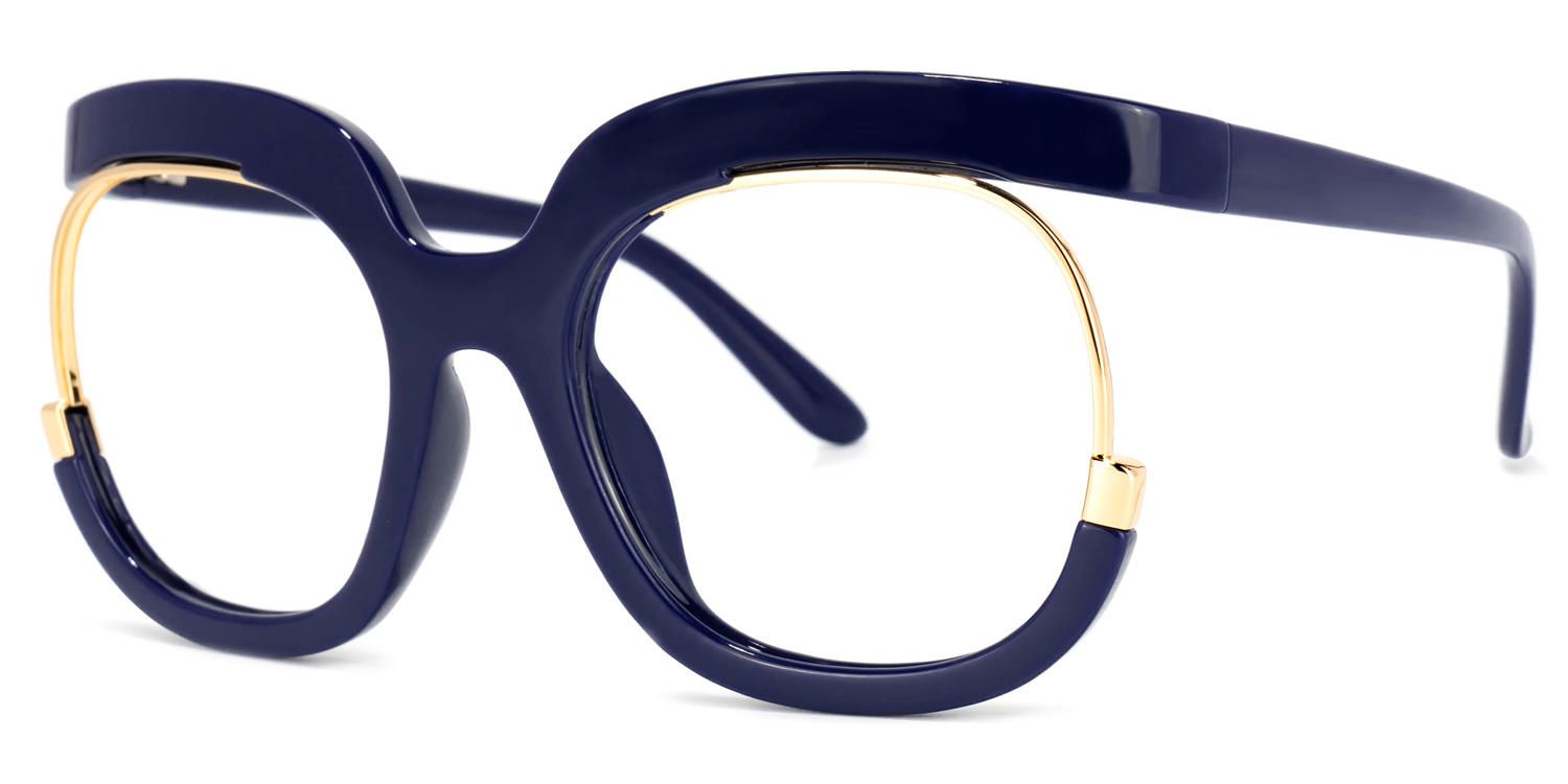 Fredia - Square Dark/Blue Eyeglasses | Vooglam Front View