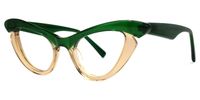 Blackwell - Browline Green Eyeglasses | Vooglam Front View