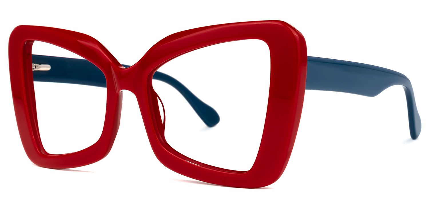 Mandi - Butterfly Red Eyeglasses | Vooglam Front View