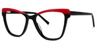 Adames - Butterfly Black/Red Two-tone Eyeglasses | Vooglam Front View