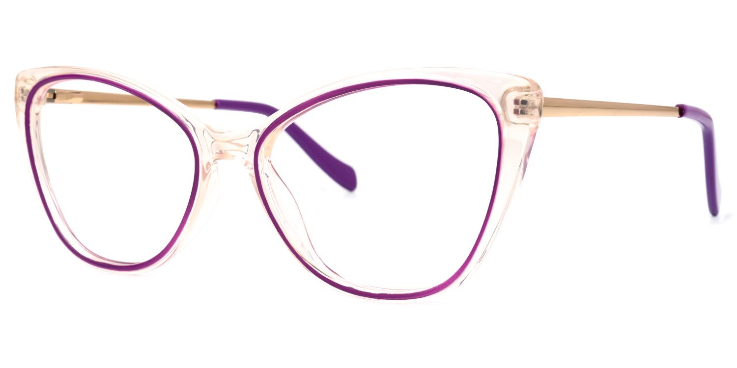 Mendoza - Cat Eye Purple Eyeglasses | Vooglam Front View