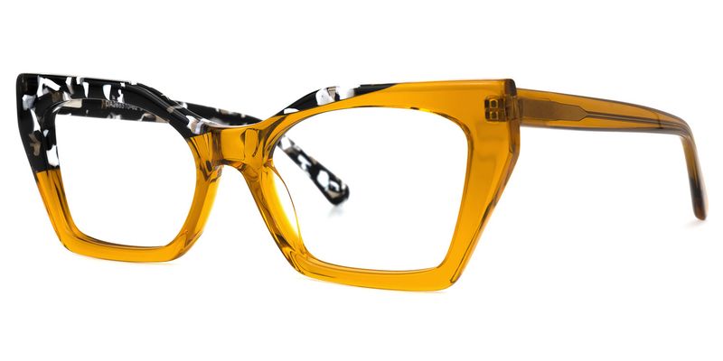 Kirsten - Rectangle Yellow/Tortoise Two-tone Eyeglasses
