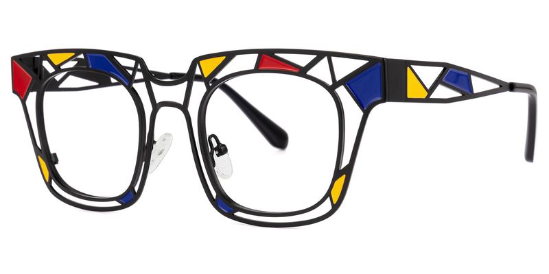Mondrian - Square Black Eyeglasses