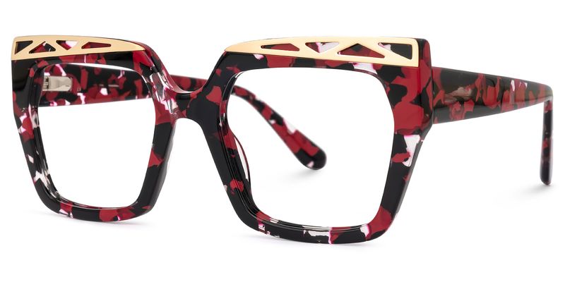 Fabianne - Square Red/Tortoise Eyeglasses | Vooglam