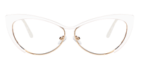 Annabelle - Cat Eye White Eyeglasses | Vooglam Angle View