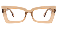 Sarah - Rectangle Tawny Eyeglasses | Vooglam Angle View
