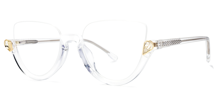 Sylvia - Cat Eye Crystal Clear Eyeglasses | Vooglam1