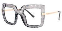Square Grey Eyeglasses | Vooglam.com Front View