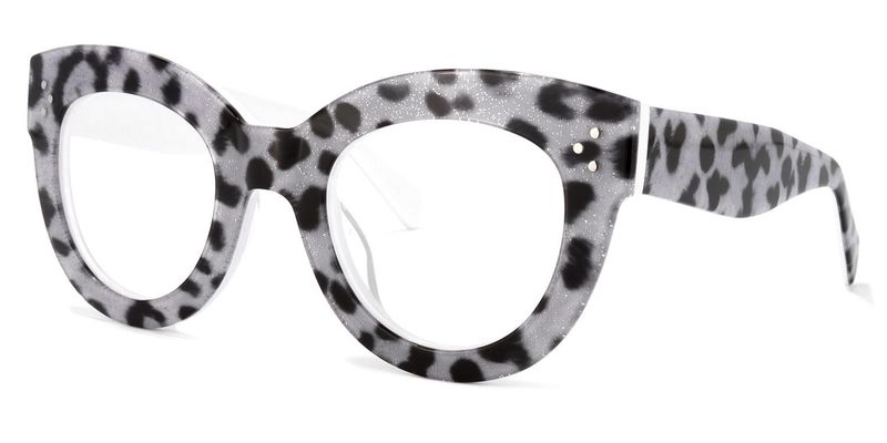 Miguel - Oval Grey/Leopard Eyeglasses - 2