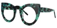 Cat Eye Green/Tortoise Eyeglasses | Vooglam.com Front View