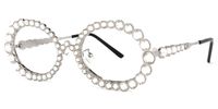 Ingra - Oval Silver Eyeglasses | Vooglam Front View