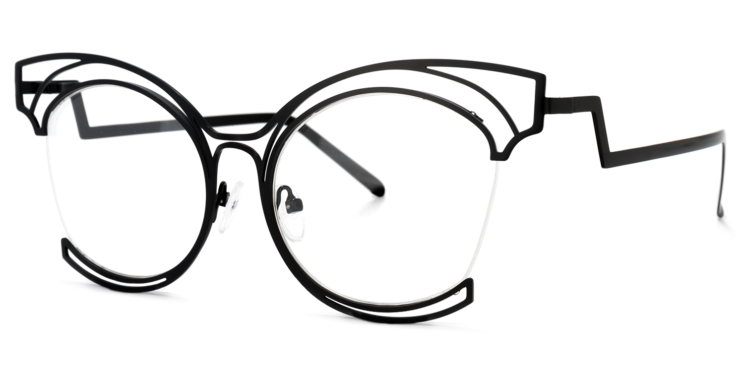 Maggie - Cat Eye Black Eyeglasses - 2
