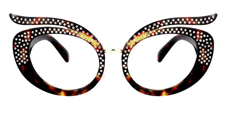 Christine - Geometric Tortoise Eyeglasses | Vooglam Angle View
