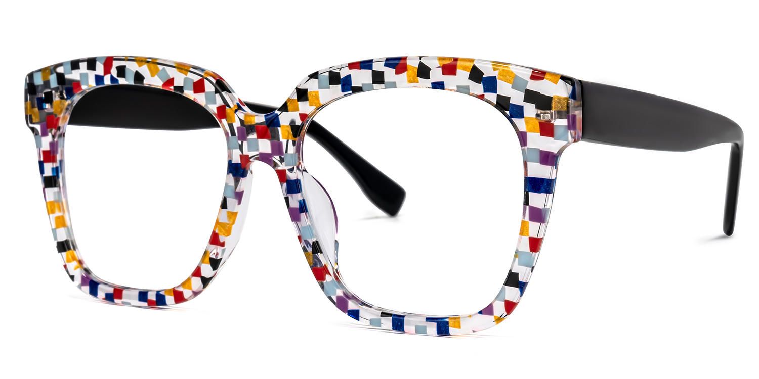 Martha - Square Colorful/Point Eyeglasses | Vooglam Front View