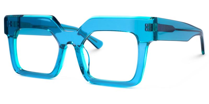 Canela - Rectangle Blue Eyeglasses - 2