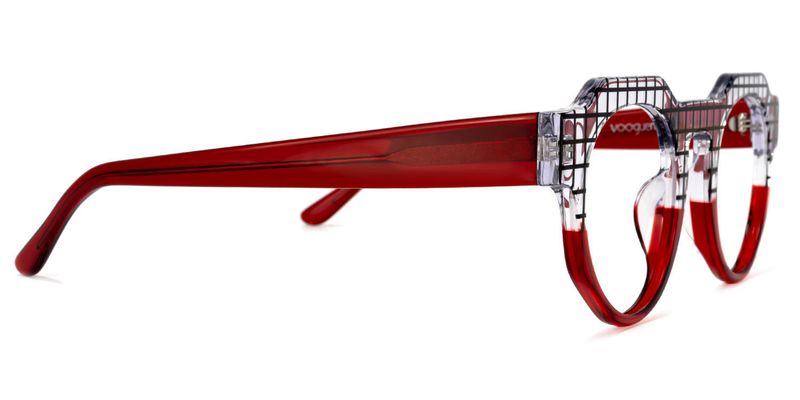 Annaisha - Round Red Eyeglasses - 4