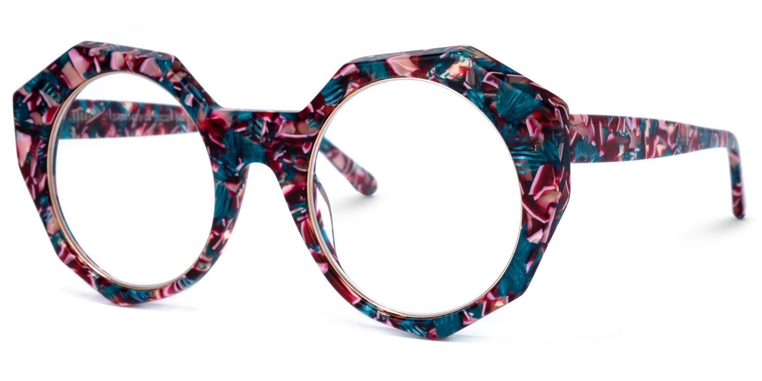 Geometric Floral Eyeglasses | Vooglam.com Front View