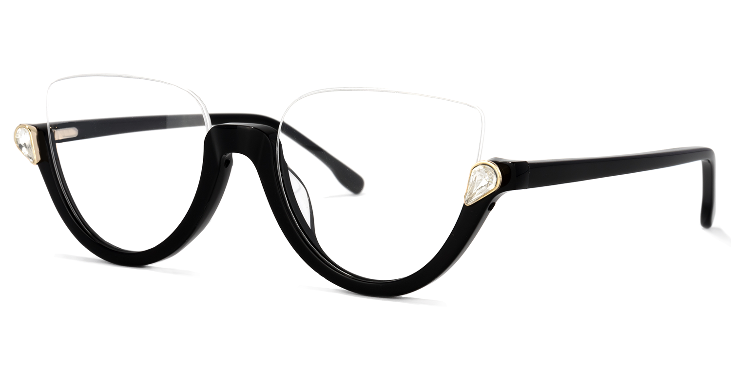 Sylvia - Cat Eye Black Eyeglasses - 2