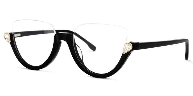 Sylvia - Cat Eye Black Eyeglasses - 2