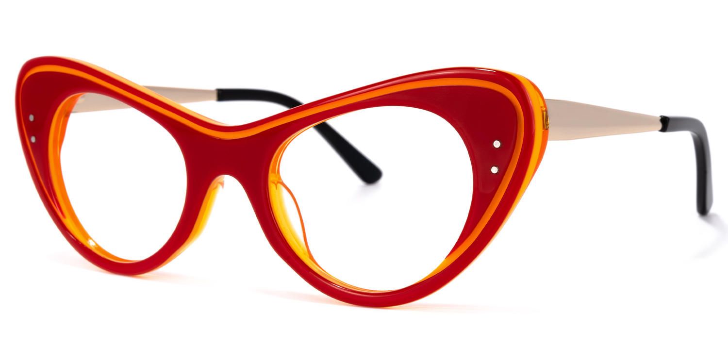 Cat Eye Red Eyeglasses | Vooglam.com Front View