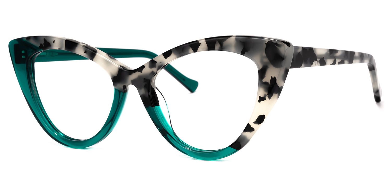 Antoinette - Cat Eye Grey/Tortoise Eyeglasses | Vooglam Front View