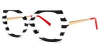 Julietta - Geometric White/Black Eyeglasses | Vooglam Front View