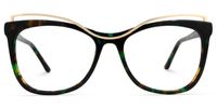 Renata - Square Floral Eyeglasses | Vooglam Angle View