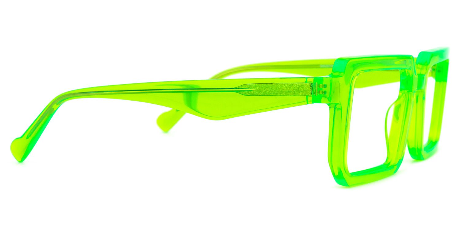 Cassiel - Rectangle Green Eyeglasses - 4
