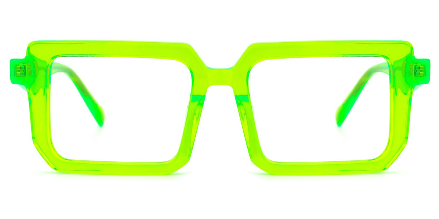 Cassiel - Rectangle Green Eyeglasses | Vooglam Angle View