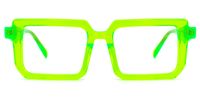 Cassiel - Rectangle Green Eyeglasses | Vooglam Angle View