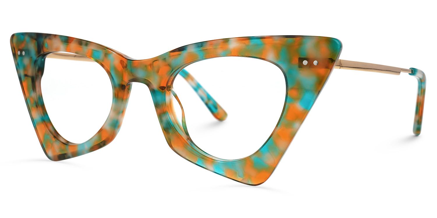 Gretchen - Geometric Floral Eyeglasses | Vooglam Front View