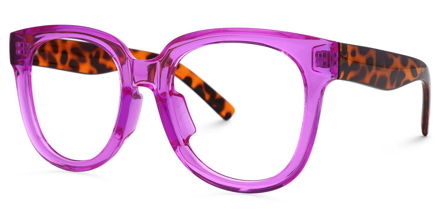 Vernetta - Square Purple Eyeglasses | Vooglam Front View