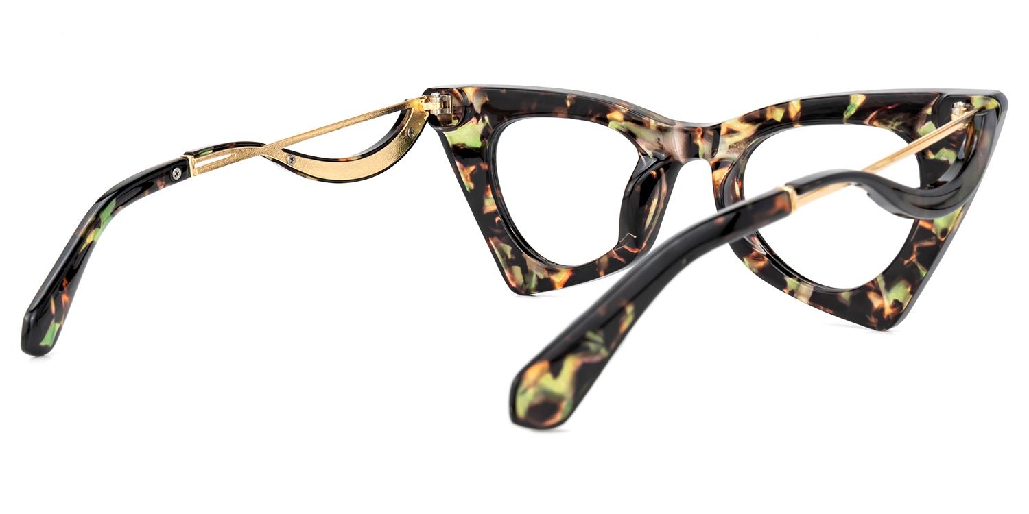 Tiny - Cat Eye Floral Eyeglasses | Vooglam Side View
