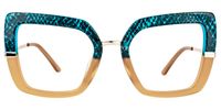 Shavan - Square Blue/Black Eyeglasses | Vooglam Angle View