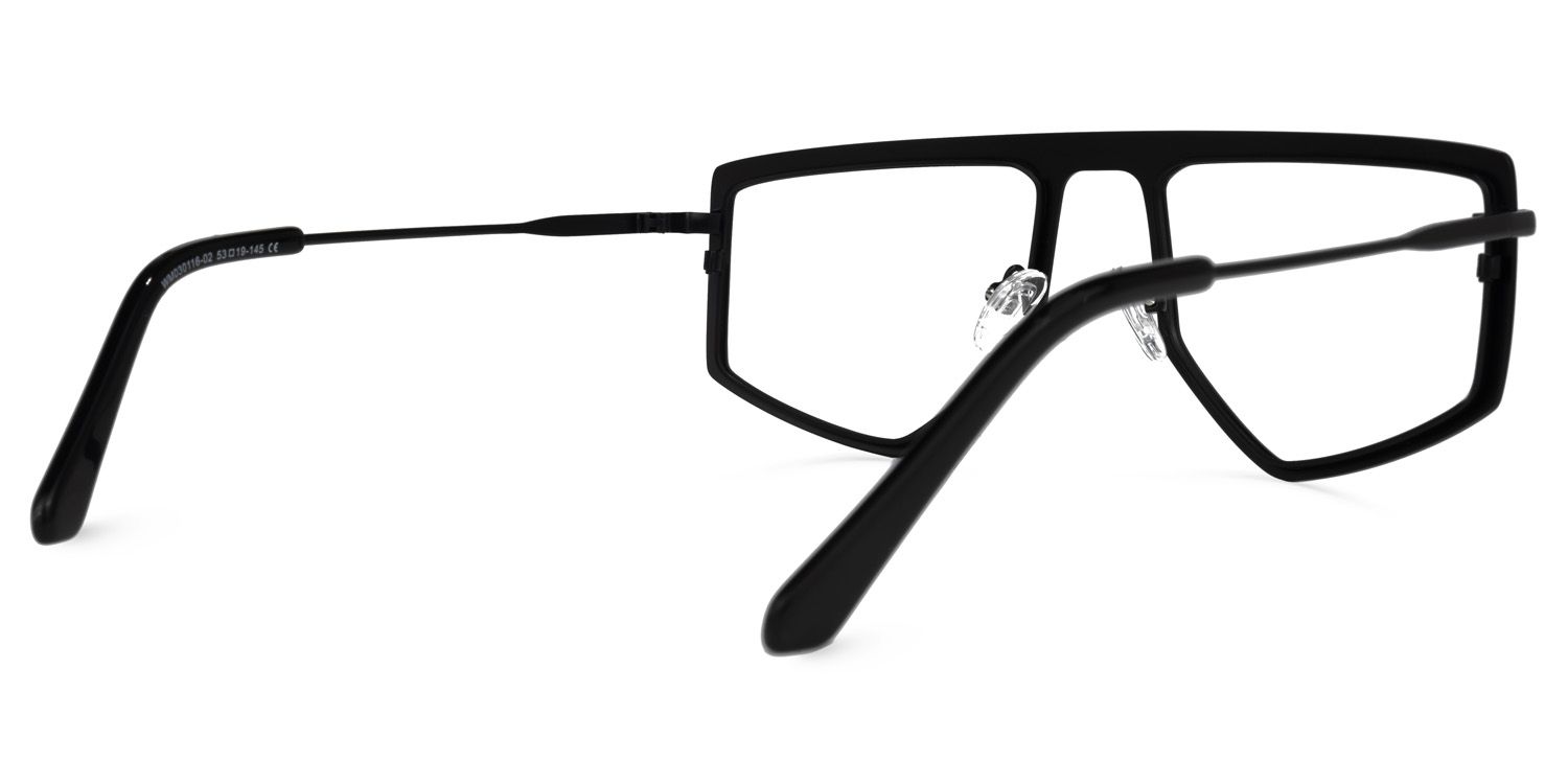 Lopez - Aviator Black Eyeglasses | Vooglam Side View