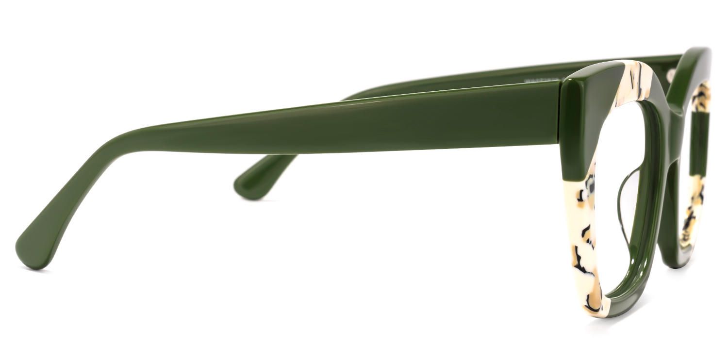 Terrie - Square Dark/Green Eyeglasses - 4