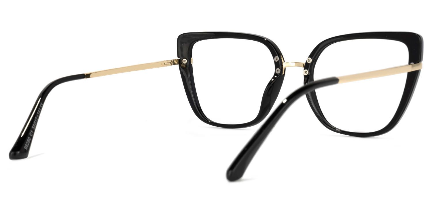 Declan - Rectangle Black Eyeglasses | Vooglam Side View