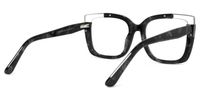 Angelia - Square Black Eyeglasses | Vooglam Side View