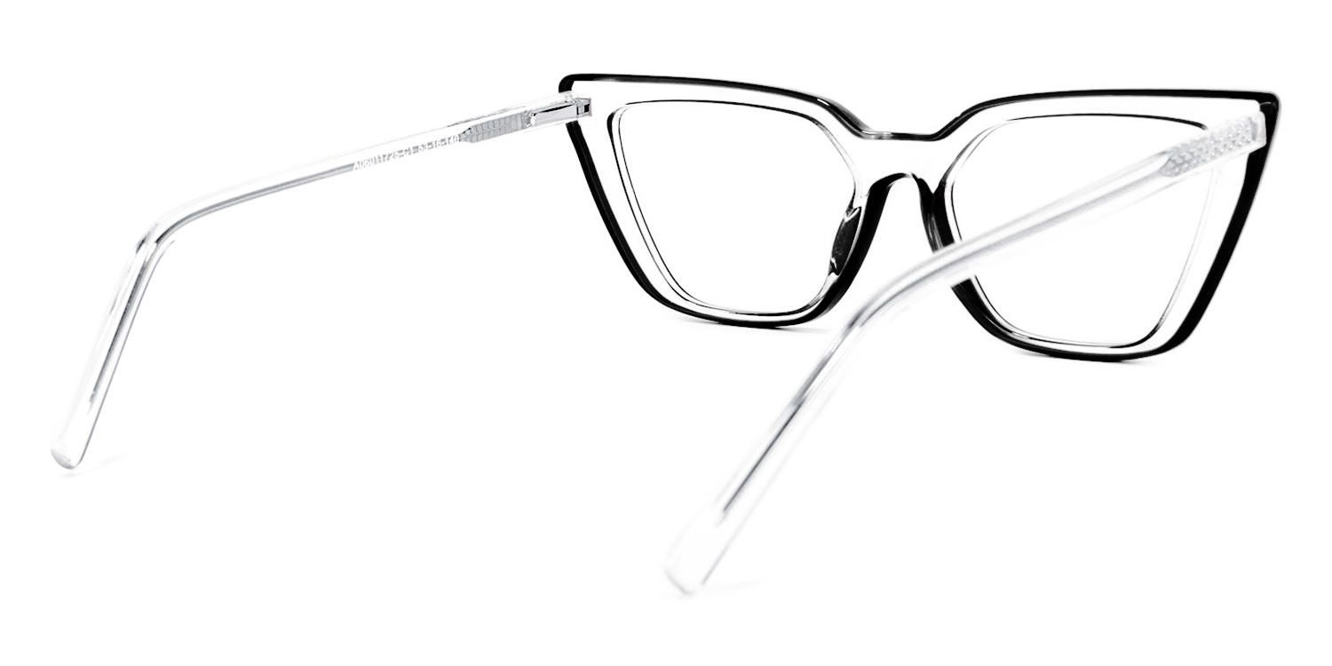 Lyuba - Rectangle Black Eyeglasses | Vooglam Side View