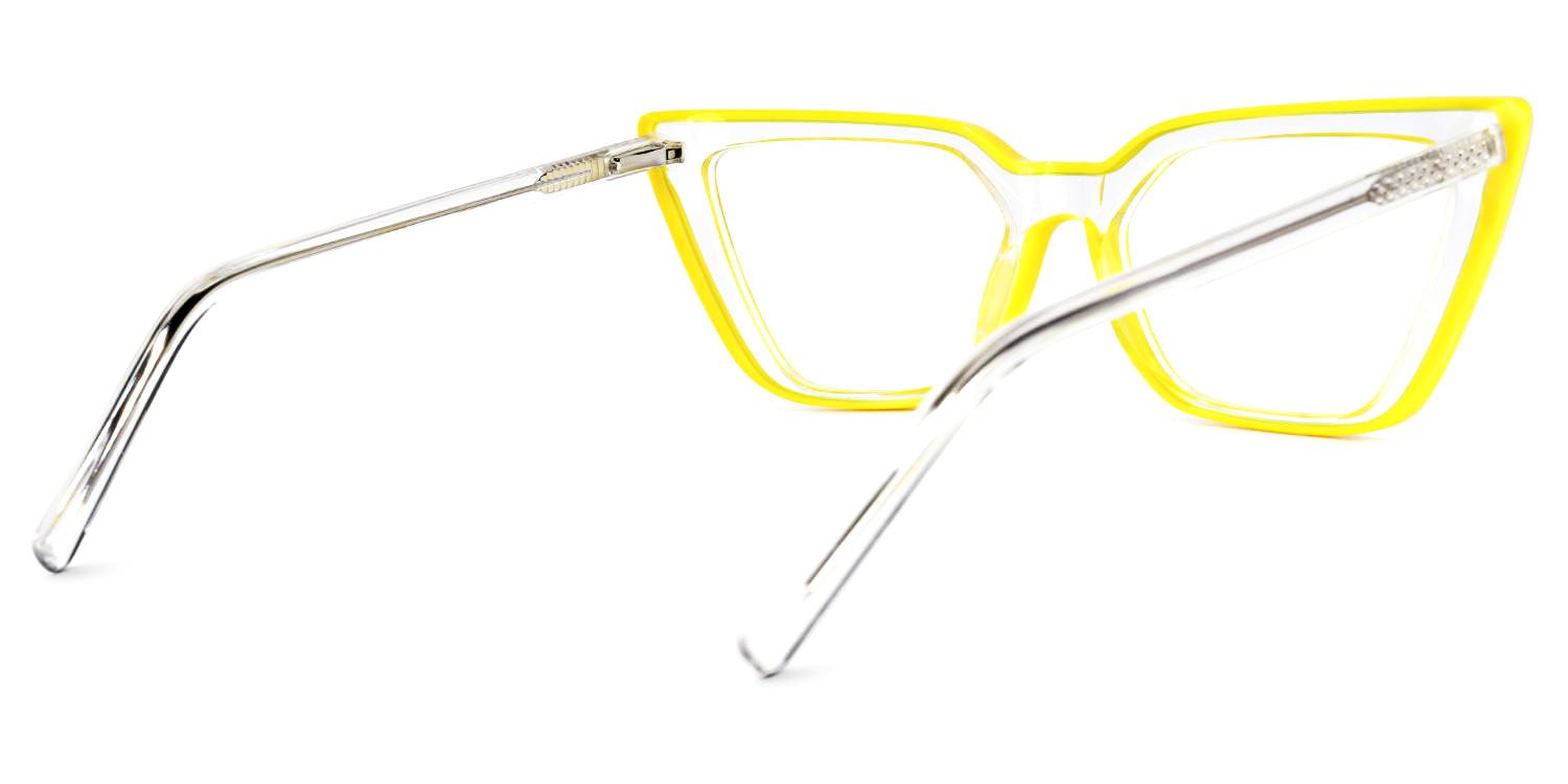 Lyuba - Rectangle Yellow Eyeglasses - 3
