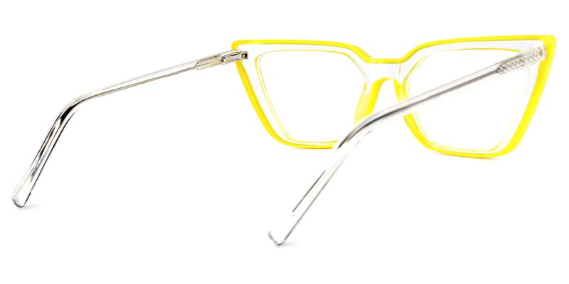 Lyuba - Rectangle Yellow Eyeglasses - 3