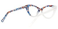 Antoinette - Cat Eye Blue/Orange Eyeglasses | Vooglam Side View