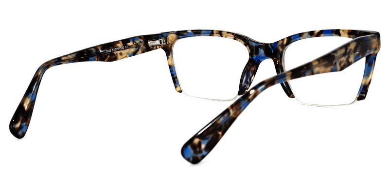 Vivienne - Rectangle Blue/Tortoise Eyeglasses - 3