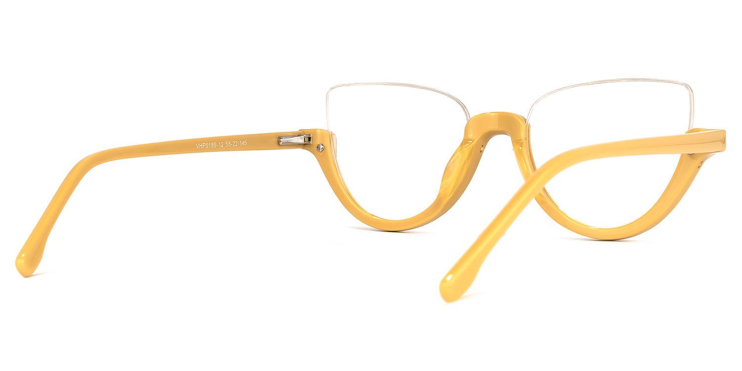 Sylvia - Cat Eye Yellow Eyeglasses - 3