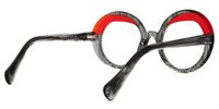 Tammy - Round Black/Crystal Eyeglasses | Vooglam Side View