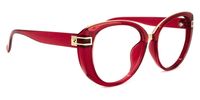 Bessie - Oval Wine/Red Eyeglasses | Vooglam 