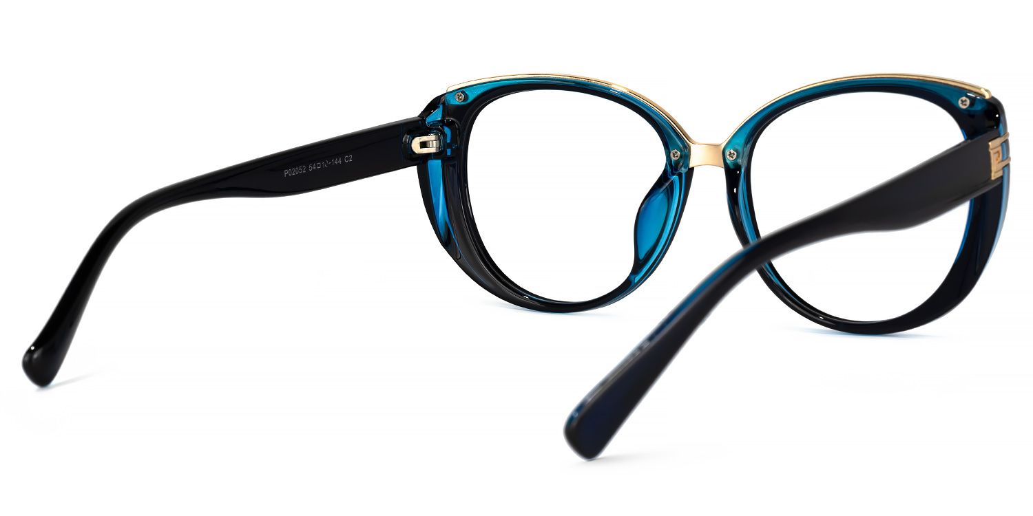 Bessie - Oval Dark/Blue Eyeglasses - 3