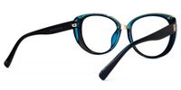 Bessie - Oval Dark/Blue Eyeglasses | Vooglam Side View