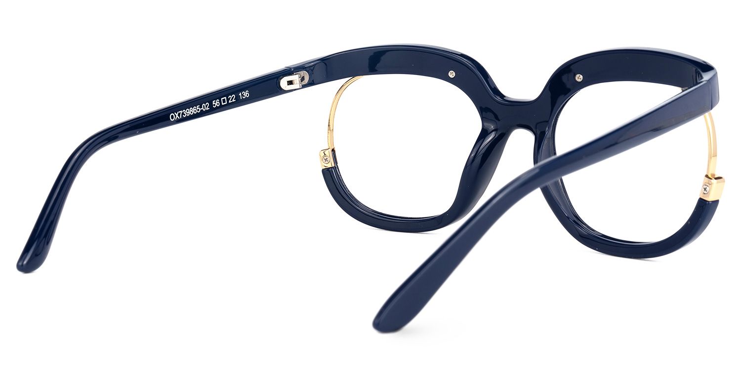 Fredia - Square Dark/Blue Eyeglasses | Vooglam Side View