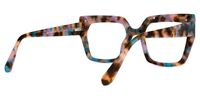 Fabianne - Square Floral Eyeglasses | Vooglam Side View